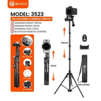MJ MIXIO 3522 170CM PREMIUM Tripod+Bluetooth Remote+Bag Profesional Berkualitas 3523 1.95M