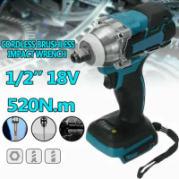 1/2" 520Nm Electric Brushless Impact Wrench Drill Screwdriver For Makita DTW285Z Cold Welding Machine