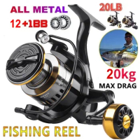 Fishing Reel with 12+1BB 5.2:1 Metal Spool Spinning Wheel Shaft Salt Water Reel 500-7000 Gear Ratio High Speed Fishing Reel