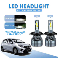 2 pcs for Perodua Axia 2014-ESENT H4 Đèn LED siêu sáng cao/thấp Đèn pha car LED trắng