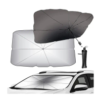 【AHOYE】全車型抗UV鈦銀布車用遮陽傘 140*80cm(前擋遮陽板 隔熱板)