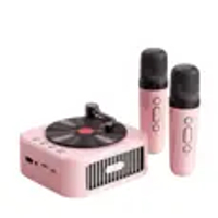 ลำโพงคาราโอเกะไวนิล 2 ไมค์ รุ่น DZ-016 สีชมพู