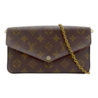 【二手名牌BRAND OFF】LOUIS VUITTON LV 路易威登 棕色 原花 帆布 Pochette Felicie 肩背包 M61276