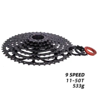 MTB 9 Speed 11-50T Cassette Mountain Bike Wide Ratio 9v k7 Black Freewheel 9s Sprockets Compatible With Shimano M430 M4000 M590