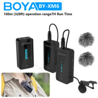 BOYA BY-XM6 S1 S2 2.4GHz Condenser Wireless Lapel Microphone for PC Smartphone Android iPhone DSLR Camera Streaming Youtube Vlog