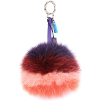 FENDI 芬迪 Pompon 彩色拼接狐狸毛球吊飾