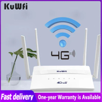 KuWfi 4G LTE Router 750Mbps Wireless WiFi Router 2.4G &amp; 5.8G Dual Band Wifi Hotspot With SIM Card Slot LAN WAN Support 32 Users