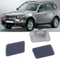 2Pcs Front Bumper Headlight Spray Cover Cleaning Cover For BMW X3 E83 2004-2010 L-61673416175 / R-61673416176 Plastic Parts