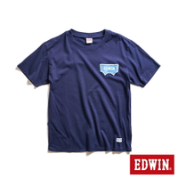 EDWIN 再生系列 CORE小LOGO短袖T恤-男女款 丈青色