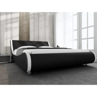 Beds &amp; Furniture Easy Assembly No Box Spring Needed Queen Bed Frame Bed Bases &amp; Frames Black &amp; White Bedroom King Size Beds