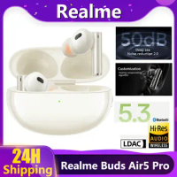 2023 New Original Realme Buds Air 5 Pro TWS Earphone Bluetooth 5.3 50dB Active Noise Cancelling Wireless Headphone IPX5 Water