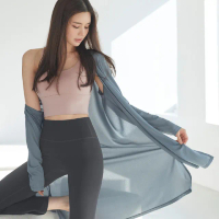 【STL】yoga 透膚 飄逸 及膝 長版 外罩衫 輕透 外套 韓國 運動 快乾(New Everyday／霧霾藍MistyBlue)