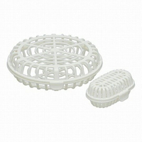 小禮堂 Skater 日製 圓形洗碗機瀝水籃 模具清洗籃 餐具籃 小物籃 (2入 白 方+圓)