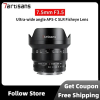 7artisans 7.5mm F3.5 APS-C DSLR SLR Fisheye Manual Focus Wide angle Camera Lens for Nikon F D7100 D750 Canon 600D SL3 EOS 90D