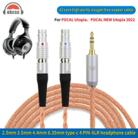 OKCSC Standard Balanced Headphone Cable for Focal Utopia Focal NEW Utopia 2022 2.5mm/3.5mm/4.4mm/6.35mm/4 Pin XLR/Type-C Plug