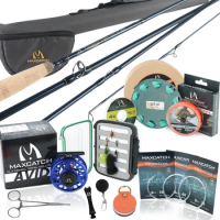 Maxcatch Performance Nymph Fly Rod Kit 2/3/4wt Complete Fishing Outfit 10FT Medium Fast Action Fly Fishing Rod Reel Line Flies