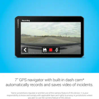 Garmin DriveCam™ 76, Large, Easy-to-Read 7” GPS car Navigator, Built-in Dash Cam, Automatic Incident Detection, High-Resolution