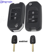 jingyuqin Modified Flip Remote Key Shell Case 2/3Buttons For Honda GREIZ Civic City Fit Vezel XRV Odyssey Fob Auto Car Key Cover
