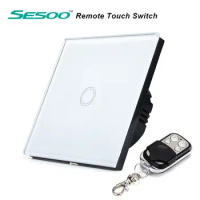 SESOO EU/UK Standard Remote Control Switch 1 Gang 1 Way ,RF433 Smart Wall Switch, Compatible Broadlink RM2 RM Pro