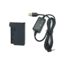 DR-E15 Dummy Battery + USB Adapter Charging Cable for Canon 100D Kiss X7 Rebel SL1 Camera Power Bank as ACK-E15 LP-E12 DR E15