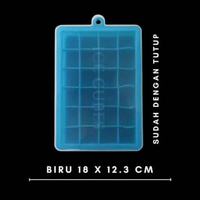 Cetakan Es Batu Silikon 24 Cube / Cetakan Es Batu Silikon Kotak / Tempat Es Batu Silikon BIRU 24GRID