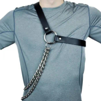 Gay Rave Harness Adjustable Chest Harness PU Leather Body Chest Belt Men Elastic Buckle Strap Punk Chest Belt Sex Toys