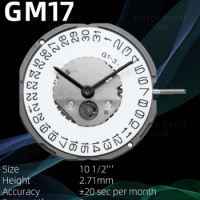 New Genuine Miyota GM17 Watch Movement Citizen Original Quartz Mouvement GM15 Automatic Movement 2 Hands Date At 3/6 watch parts