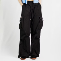 FILA #幻遊世界 女平織工裝長褲-黑色 5PNY-1450-BK