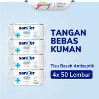 Saniter Personal Wipes Sanitizer - Tisu Basah Antiseptik- 50s isi 4