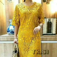 dress brokat premium ready hijau dan tosca Casual