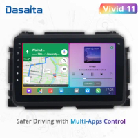 Dasaita 9" Android 10 Car Radio Player for Honda Vezel HR-V HRV 2014 2015 2016 2017 Auto Stereo GPS Navigation with Carplay DSP