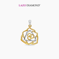 LAZO DIAMOND La Rose Pendant in 375/9K White and Yellow Gold