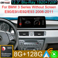 1920*720 Android 12 Snapdragon 665 8G+128G Car Radio GPS Navigation For BMW 3 Series E90 E91 E92 E93 2006-2012 CarPlay Head Unit
