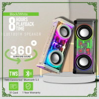 V8 Transparent Bluetooth Speaker β Portable Wireless LED Mini Speaker with 3D Surround Sound