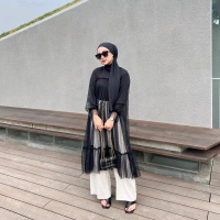 OUTER TILLE DOTTY PREMIUM / OUTER BALLERINA / OUTER KONDANGAN MEWAH Polka Dot Polos Kardigan Cewek C