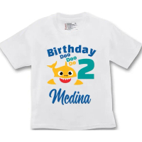 BABY SHARK Birthday T-shirt with name adn age number S-5XL