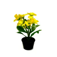 Bunga Artifisial Dengan Pot Violet - Kuning
