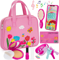 Officygnet Play Purse Toy for Girls 1 2 3 Years Old Toddler Purse Girl Toys with Pretend Makeup Kit 