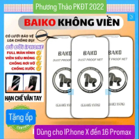 [Iphone trong suốt - Không viền đen] Cường lực Baiko không viền đen full màn có màng bảo vệ loa dùng