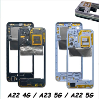 For Samsung A22 5G A226B / A22 4G A23 5G Housing Middle Frame Case Middle Frame Bezel Plate Replacement Parts With Side Key