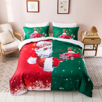 Two Piece Bed Linen Christmas Bed Linen 3D Print Christmas Bed Sheets 600 Thread Count Dark Bed Sheets Linen Sheets Size Set