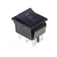 1 unit KCD4 Switch Rocker Black DPDT ONOFFON 6 PIN 16A250VAC 20A125VAC
