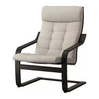 POÄNG 扶手椅, 黑棕色/gunnared 米色, 42 公分