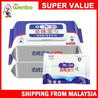 Wenbo [10/80pcs] QianHui 75% Alcohol Sanitizing Wipes Anti Bacterial Kill 99.9% Germs Alcohol Wipes 