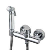 Brass Bidet Faucet Shattaf Spray shower Set with bidet toilet Cold Hot Water spray + Shower Hose Free Shipping