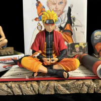 15CM Naruto Shippuden Figure Anime Immortal Mode Uzumaki Naruto Figure Meditate Gk Statue Collection Figurines Model Gift Toys