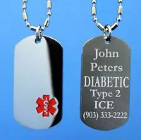cheap Stainless Steel Medical ID Dog tag with sausage link chain hot sales custom Engraving medical id dog tags