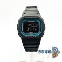 ◆明美鐘錶眼鏡◆CASIO 卡西歐/ G-SHOCK/GW-B5600-2/經典造型太陽能藍芽運動腕錶/黑框X藍/特價優惠