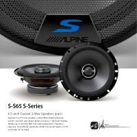 M5r ALPINE S-S65 6.5吋二音路同軸喇叭 全新原廠公司貨 專業汽車音響安裝