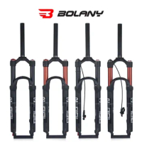 BOLANY Bike Fork 26 27.5 29 inch MTB Dual Air damping Magnesium Alloy Bicycle Front Suspension Straight Tube Quick Release